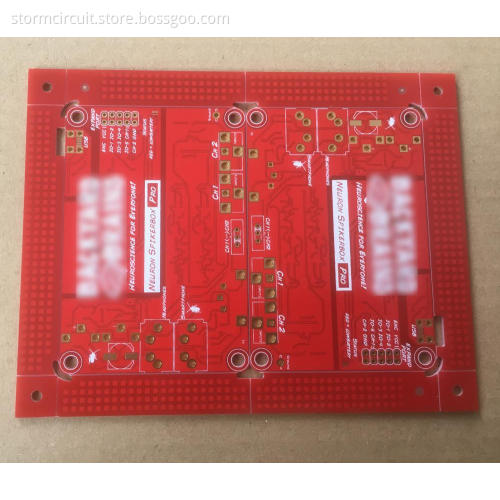 2 layer PCB with red Solder